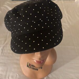 Chic Black Polka Dot Hat